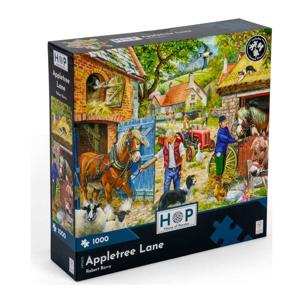 Appletree Lane 1000 piece jigsaw puzzle by House of Puzzles