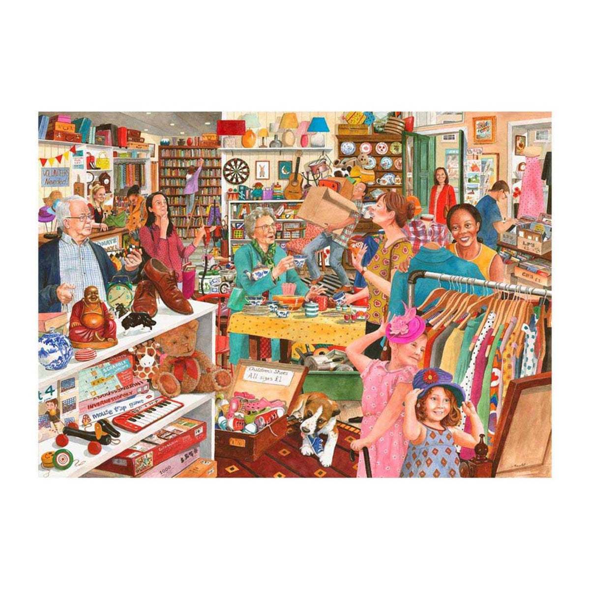 Charity Bargains 1000 piece jigsaw puzzle by House of Puzzles, alternate view