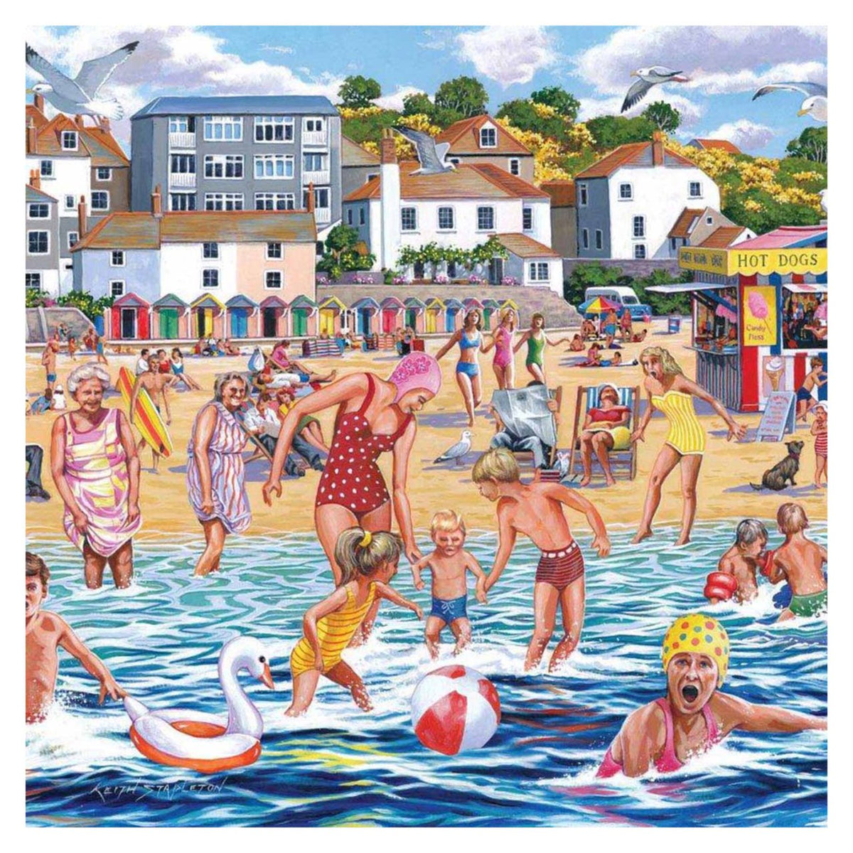 Chilly Dip 1000 piece jigsaw puzzle by House of Puzzles, alternate view