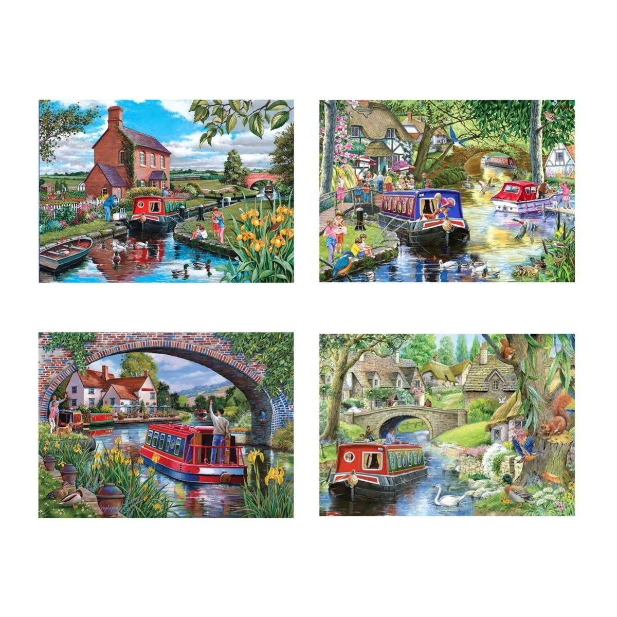 Cruising the Canals 4 x 500 piece jigsaw puzzles by House of Puzzles, alternate view