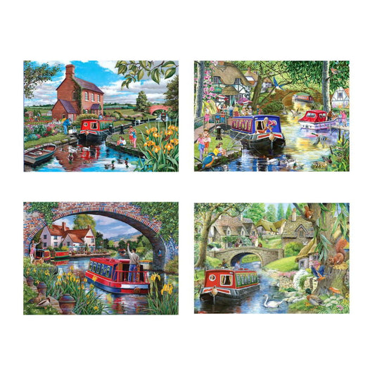 Cruising the Canals 4 x 500 piece jigsaw puzzles by House of Puzzles, alternate view