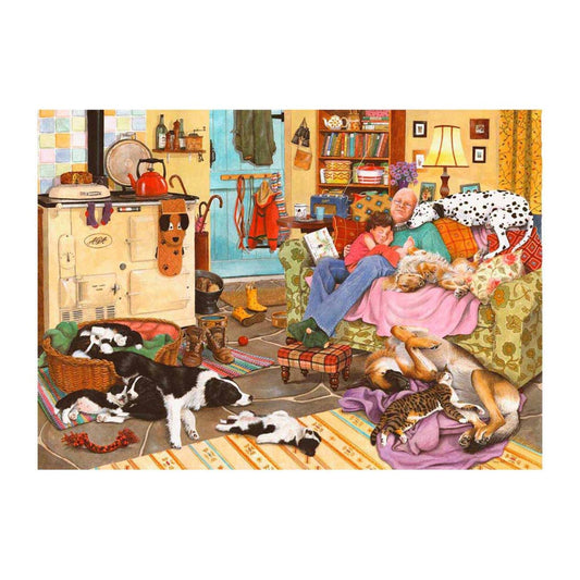 Dog Tired 1000 piece jigsaw puzzle by House of Puzzles, alternate view