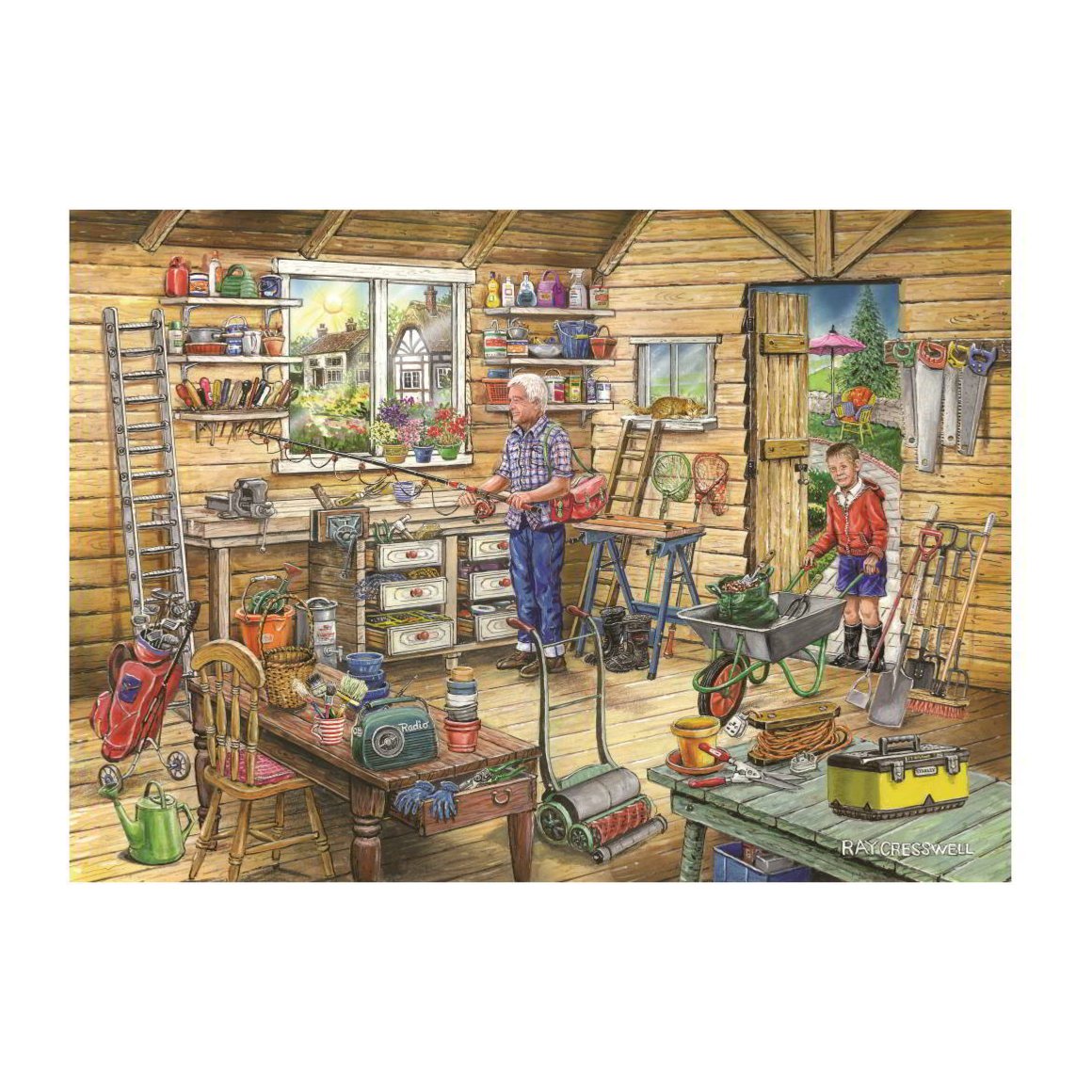 Fred's Shed 500 piece jigsaw puzzle by House of Puzzles, alternate view