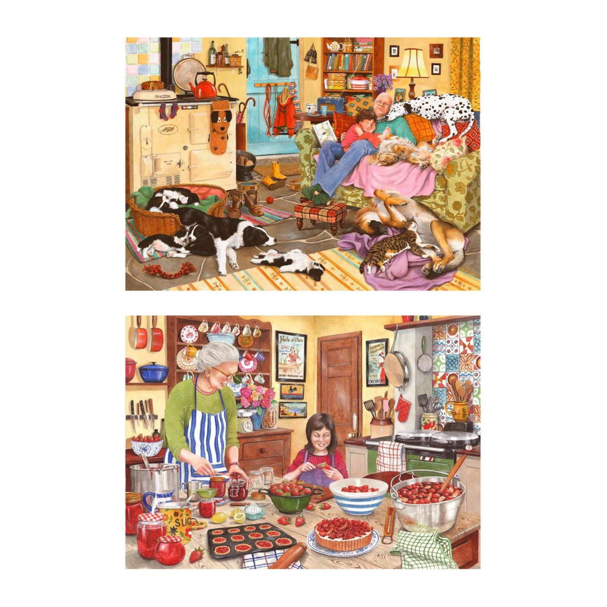 Heart of the Home 2 x 500 large piece jigsaw puzzles by House of Puzzles, alternate view