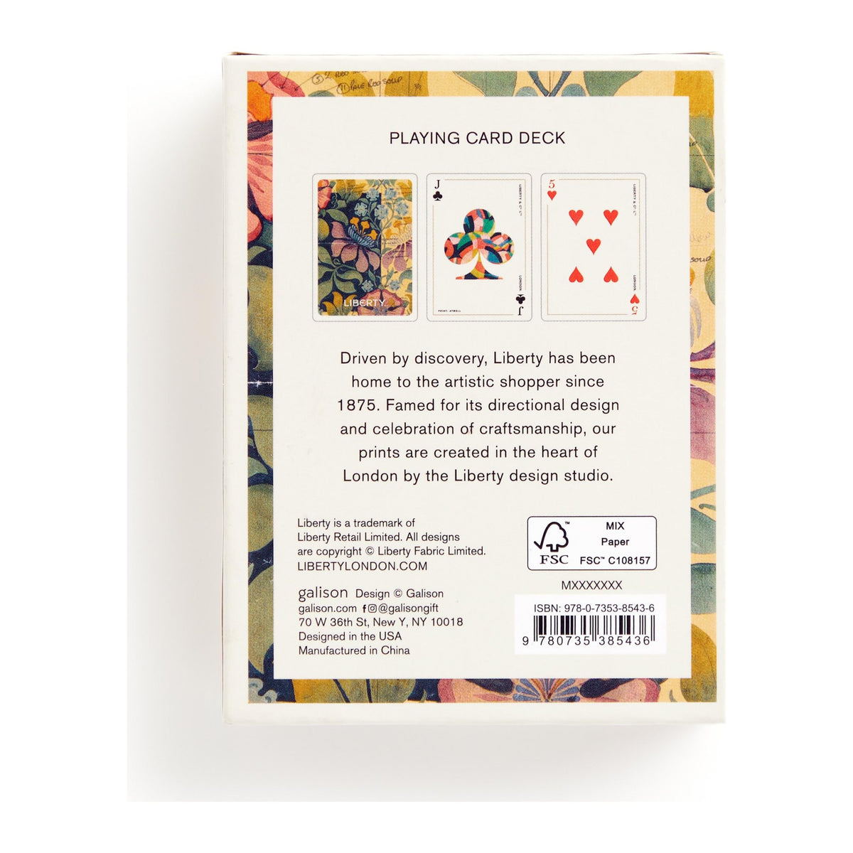 Liberty Archive Playing Cards by Galison, alternate view