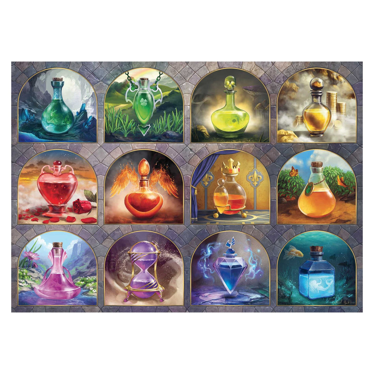 Magical Potions 1000 piece jigsaw puzzle by Ravensburger, alternate view