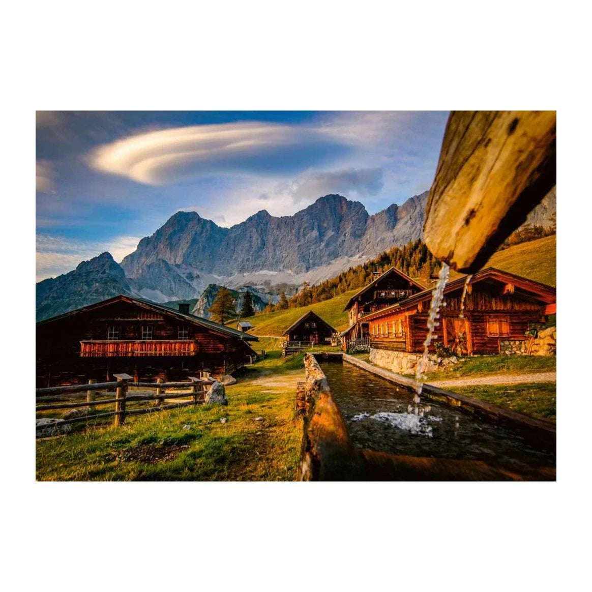 Neustattalm am Dachstein 1000 piece jigsaw puzzle by Ravensburger, alternate view