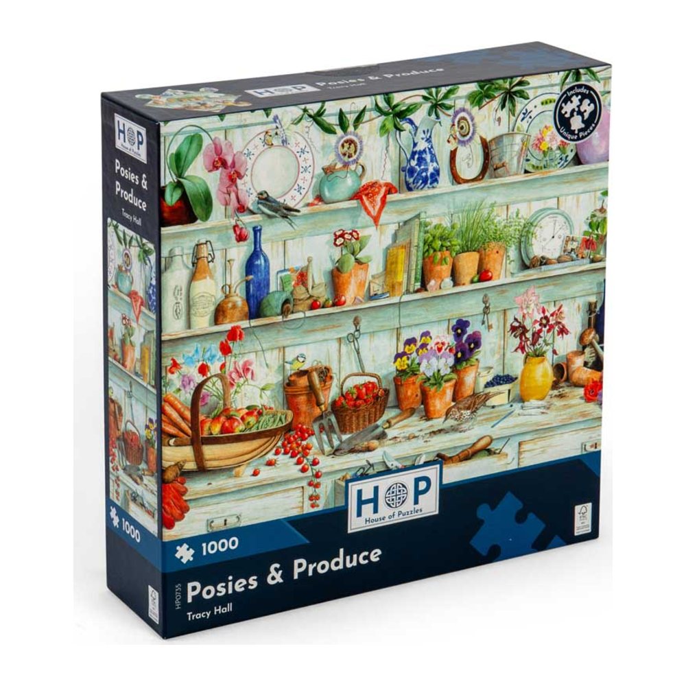 Posies & Produce 1000 piece jigsaw puzzle by House of Puzzles