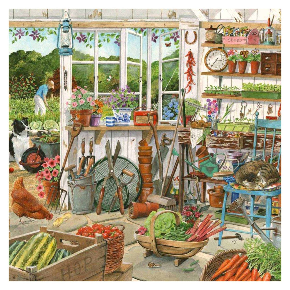 Potting Shed 1000 piece jigsaw puzzle by House of Puzzles, alternate view