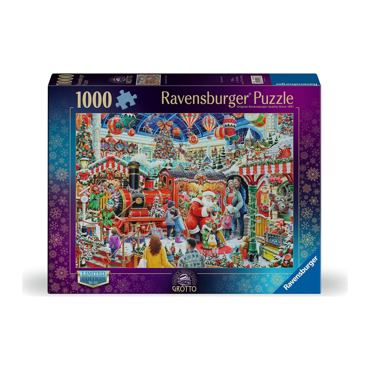 Santa's Steam Train Grotto 1000 piece jigsaw puzzle by Ravensburger