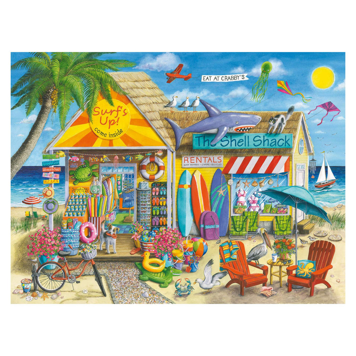 Surf's Up! 1500 piece jigsaw puzzle by Ravensburger, alternate view