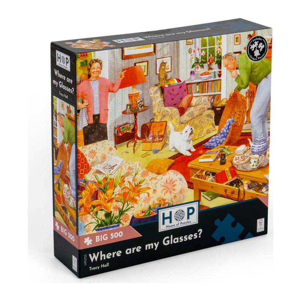 Where Are My Glasses? 500 large piece jigsaw puzzle by House of Puzzles