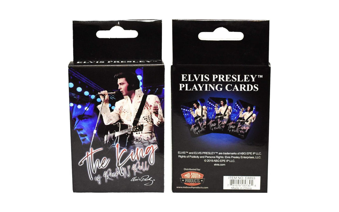 Elvis Presley King of Rock 'n' Roll Playing Cards, front and back of pack