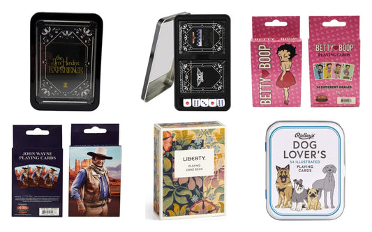 Jimi Hendrix, Aerosmith, Betty Boop, John Wayne The Duke, Liberty Archive and Dog Lover's playing cards