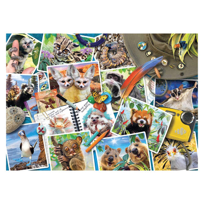 A Traveler's Animal Journal 1000 piece jigsaw puzzle by Ravensburger, alternate view