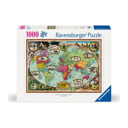 Around the World by Bike 1000 piece jigsaw puzzle by Ravensburger