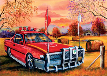 Red Ute In The Bush - 1000 piece - Blue Opal