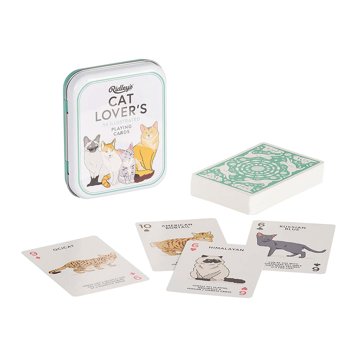 Cat Lover's Playing Cards in Metal Tin by Ridleys