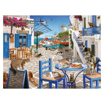 Cats of Mykonos 1500 piece jigsaw puzzle by Ravensburger, alternate view