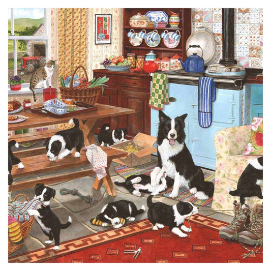 Collie Wobbles 1000 piece jigsaw puzzle by House of Puzzles, alternate view