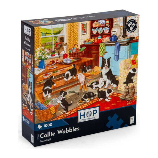 Collie Wobbles 1000 piece jigsaw puzzle by House of Puzzles