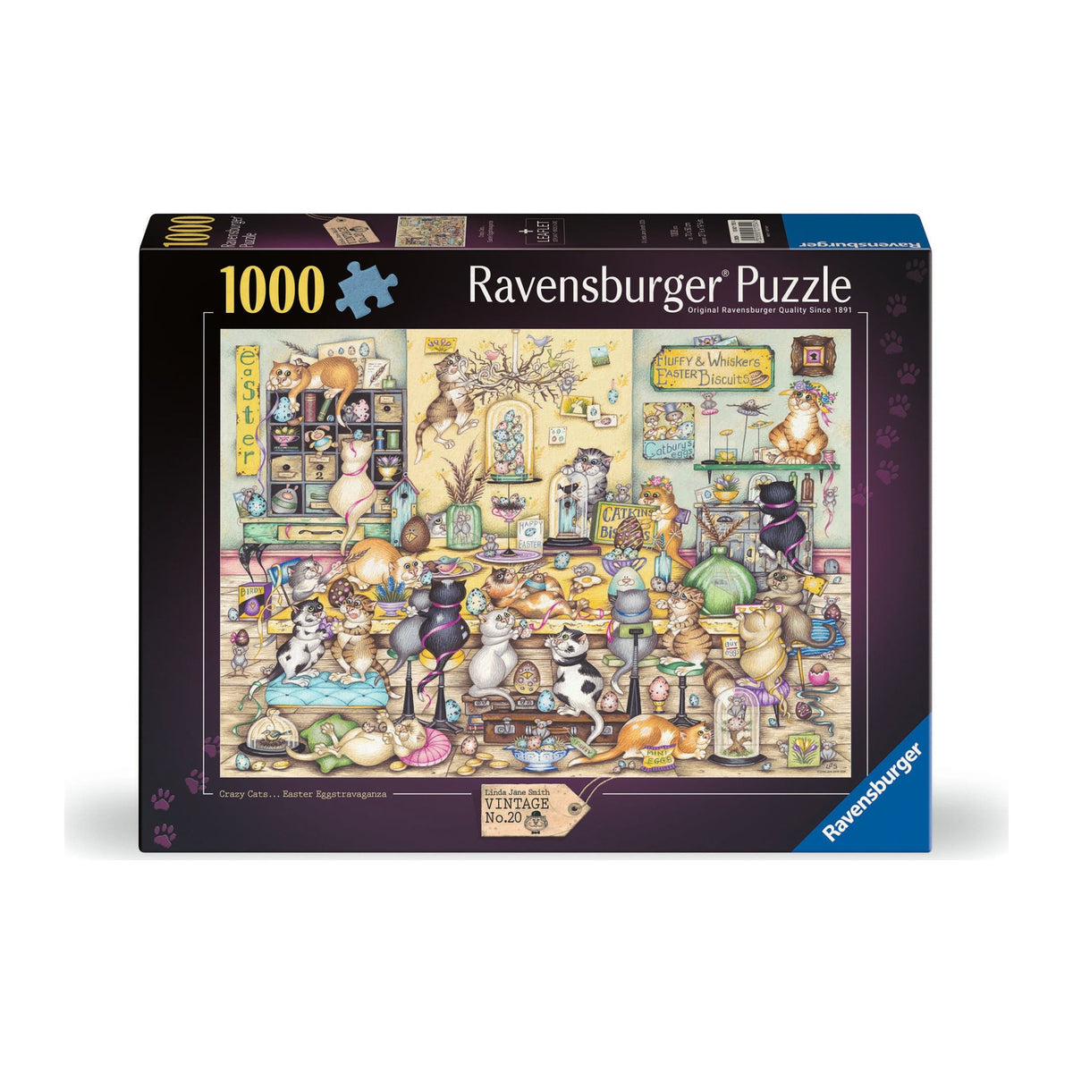 Crazy Cats: Easter Eggstravaganza 1000 piece jigsaw puzzle by Ravensburger