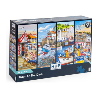 Days at the Dock 4 x 500 piece jigsaw puzzles by House of Puzzles