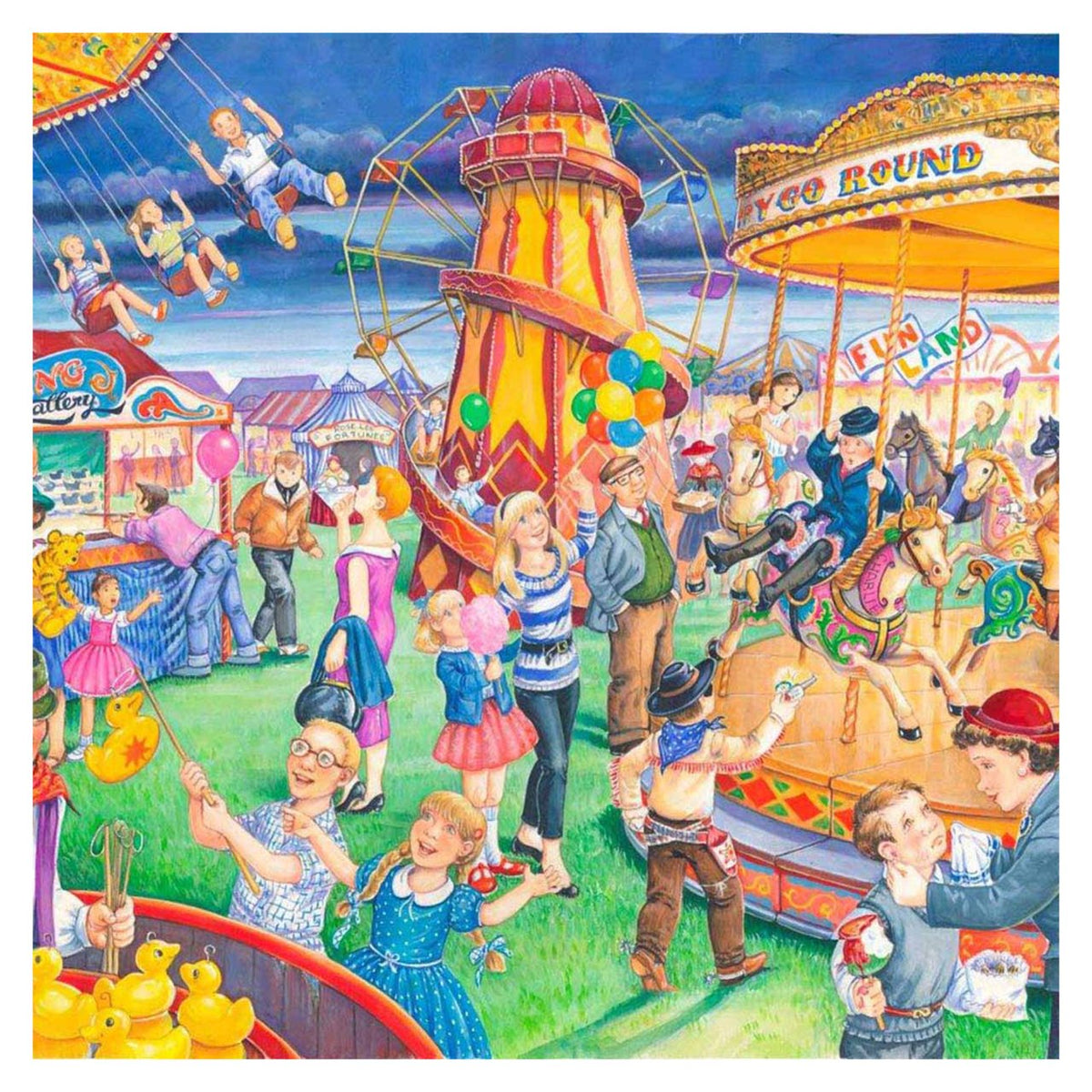 Fairground Rides 250 large piece jigsaw puzzle by House of Puzzles, alternate view