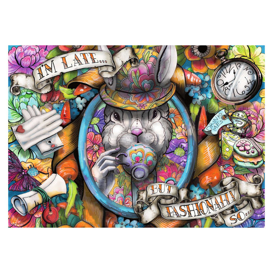 Fashionably Late 1000 piece jigsaw puzzle by Ravensburger, alternate view