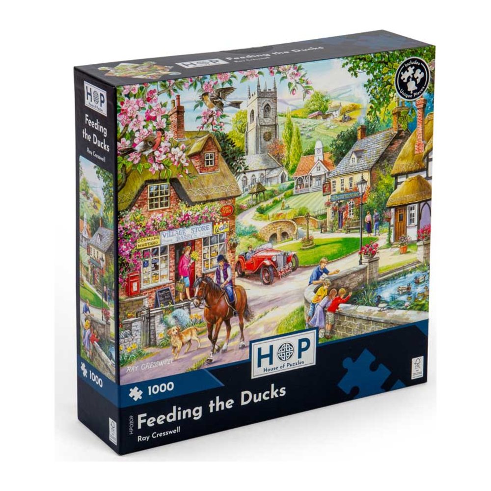 Feeding the Ducks 1000 piece jigsaw puzzle by House of Puzzles