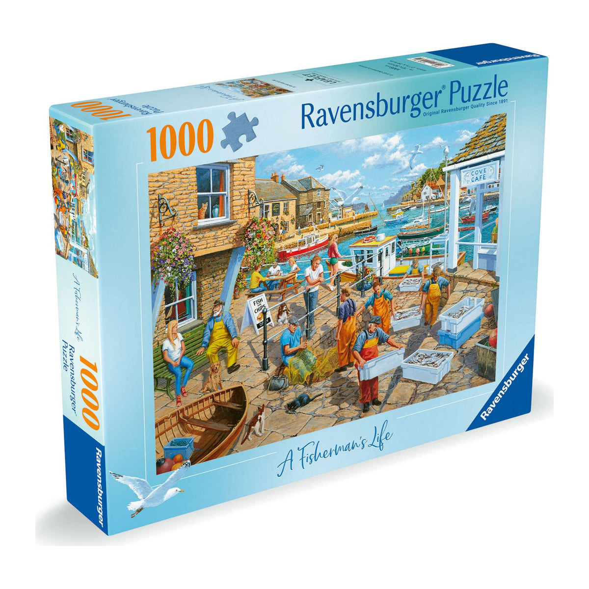 Fisherman's Life 1000 piece jigsaw puzzle by Ravensburger, alternate view