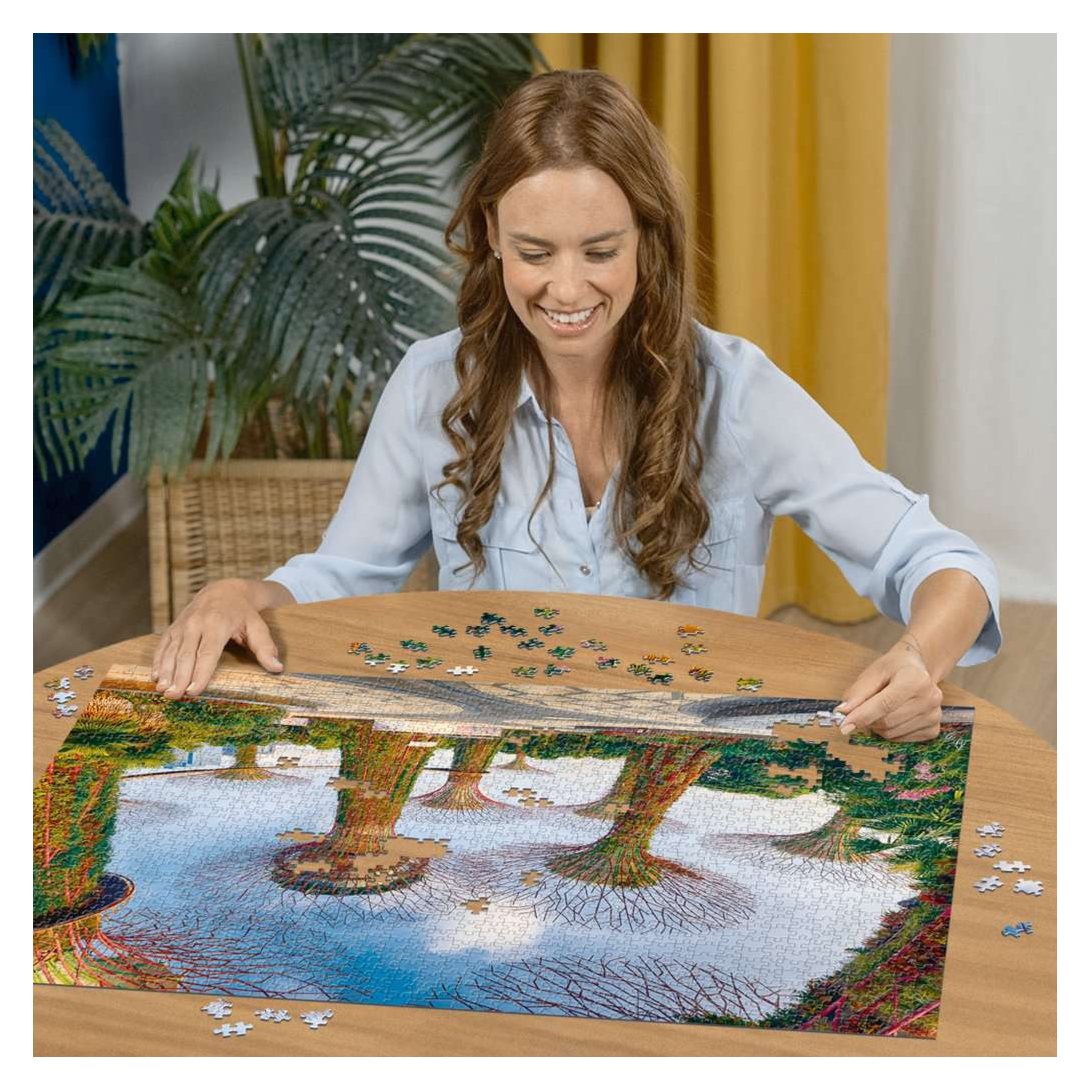 Gardens by the Bay, Singapore 1500 piece jigsaw puzzle by Ravensburger, alternate view