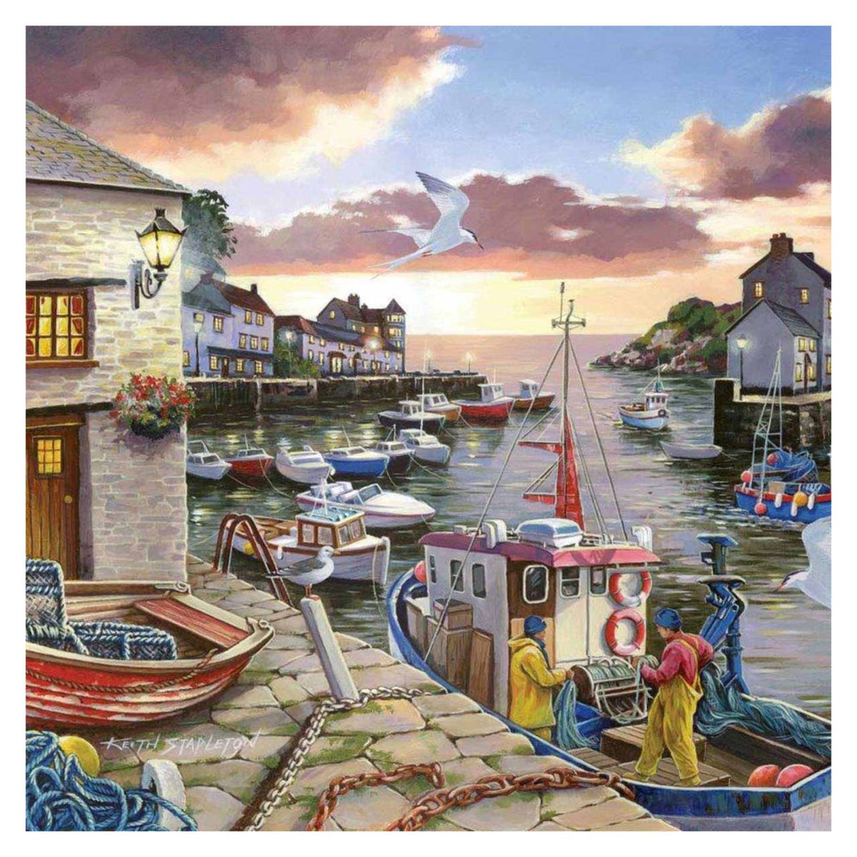 Harbour Lights 250 large piece jigsaw puzzle by House of Puzzles, alternate view