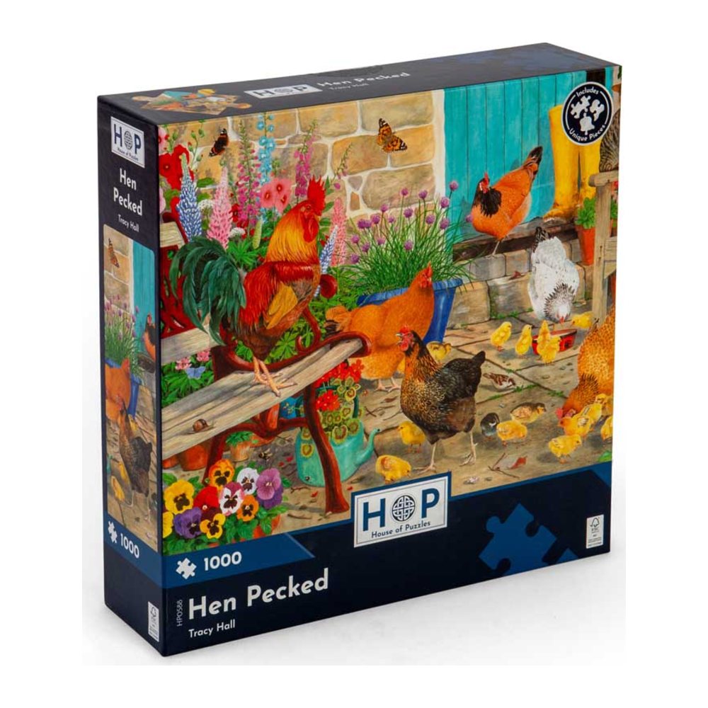 Hen Pecked 1000 piece jigsaw puzzle by House of Puzzles