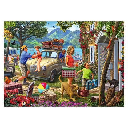 Holiday Cottage 1000 piece jigsaw puzzle by Ravensburger, alternate view