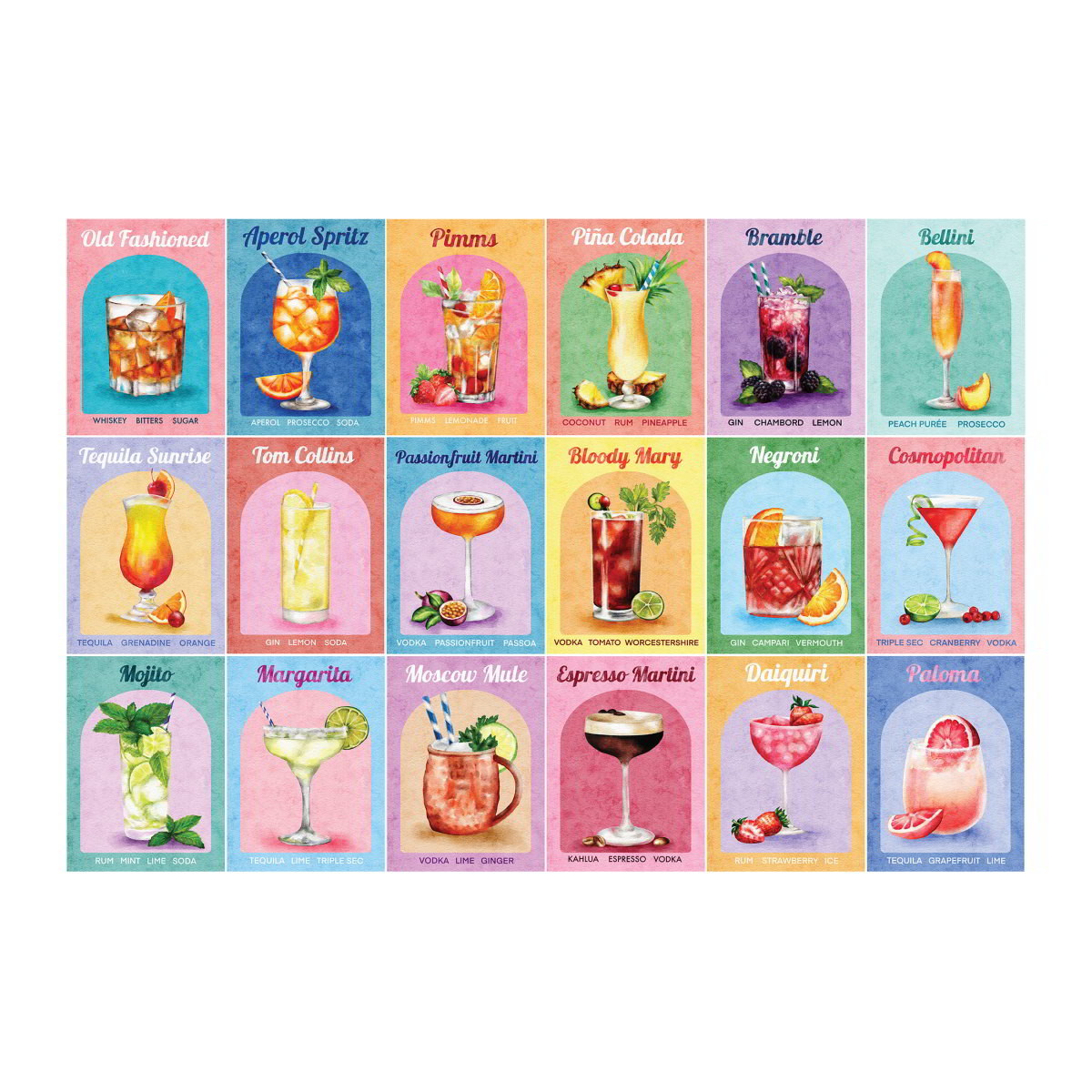 Colourful Cocktails - 1000 Piece - House of Puzzles
