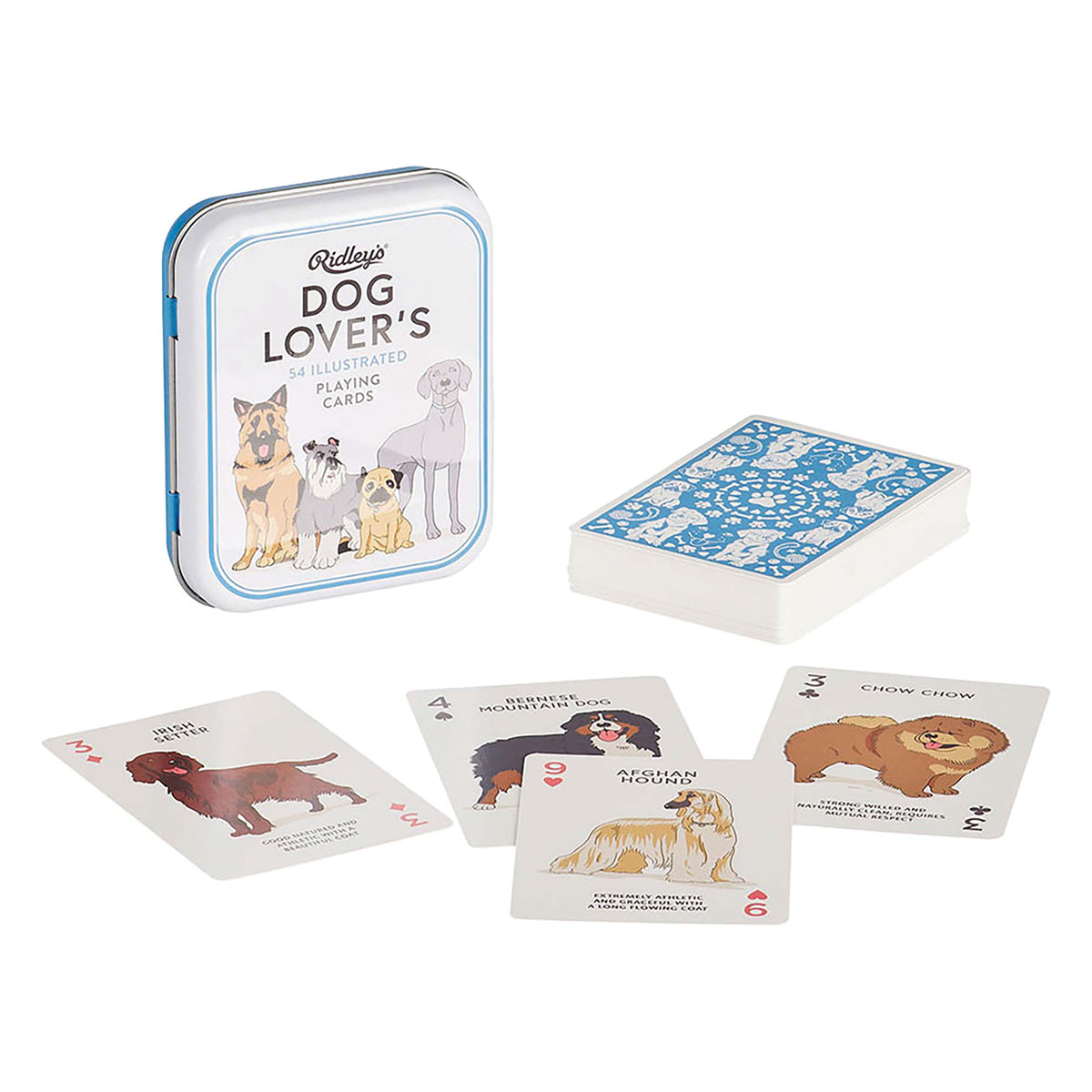 Dog Lover's Playing Cards in Metal Tin