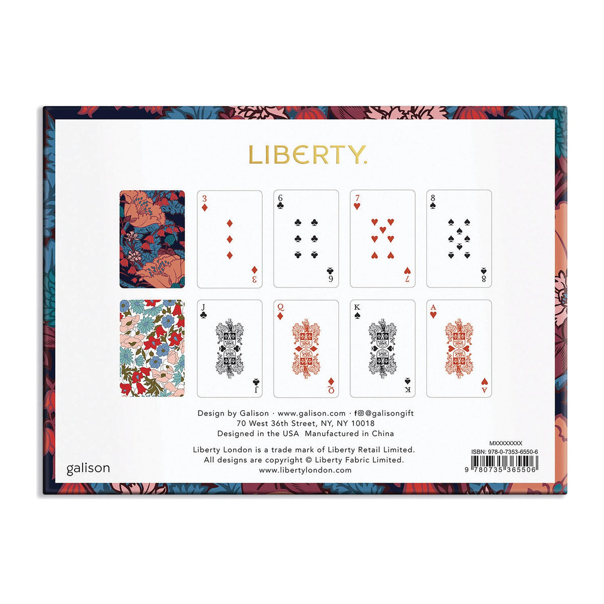 Liberty Floral Playing Cards Twin Pack by Galison, alternate view