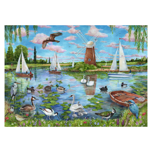 Life Along the Broads 1000 piece jigsaw puzzle by Ravensburger, alternate view