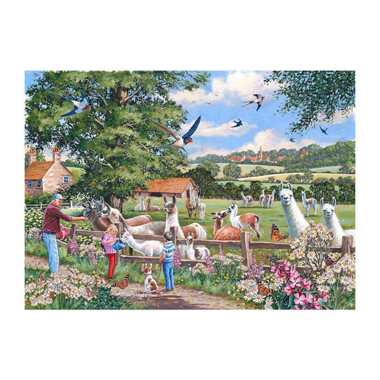 Llama Mamas 1000 piece jigsaw puzzle by House of Puzzles, alternate view