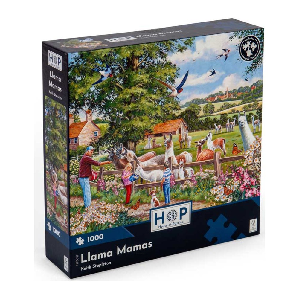 Llama Mamas 1000 piece jigsaw puzzle by House of Puzzles