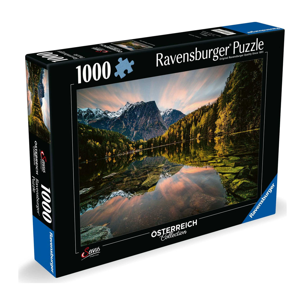 Natural Jewel: Lake Piburg 1000 piece jigsaw puzzle by Ravensburger, alternate view