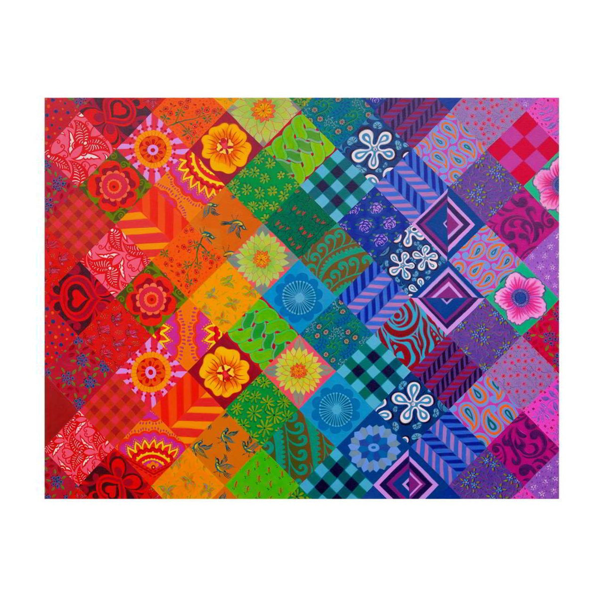 Patchwork Rainbow 1000 piece jigsaw puzzle by House of Puzzles, alternate view