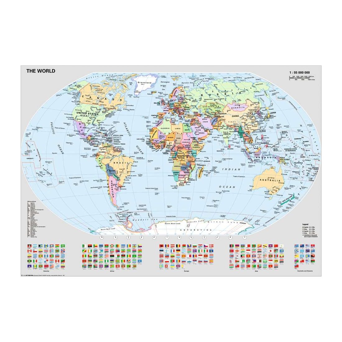 Political World Map with Flag Panel 1000 piece jigsaw puzzle by Ravensburger, puzzle artwork
