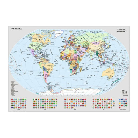 Political World Map with Flag Panel 1000 piece jigsaw puzzle by Ravensburger, puzzle artwork