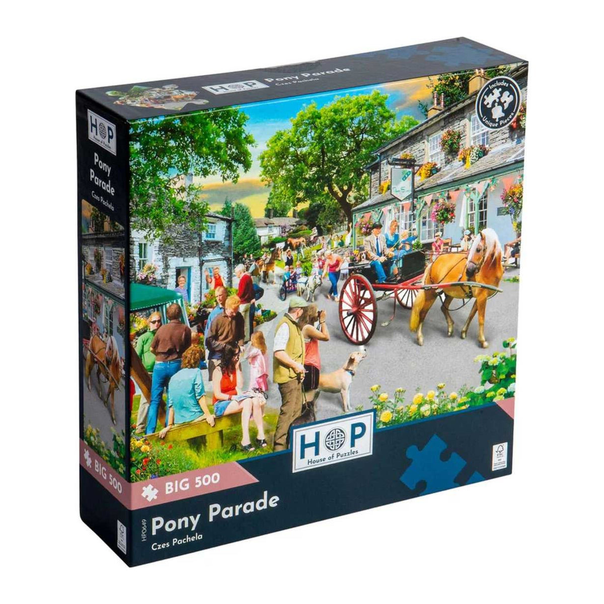 Pony Parade 500 large piece jigsaw puzzle by House of Puzzles