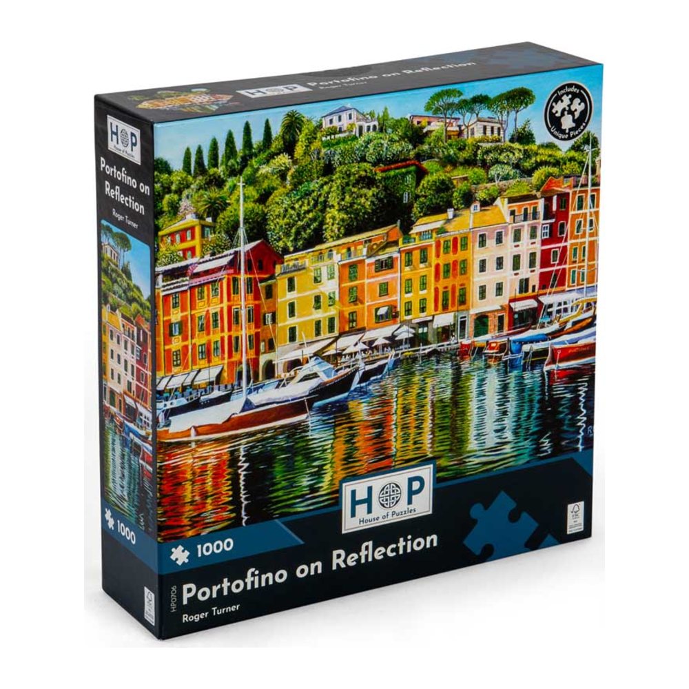 Portofino on Reflection 1000 piece jigsaw puzzle by House of Puzzles