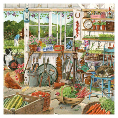 Potting Shed 1000 piece jigsaw puzzle by House of Puzzles, alternate view
