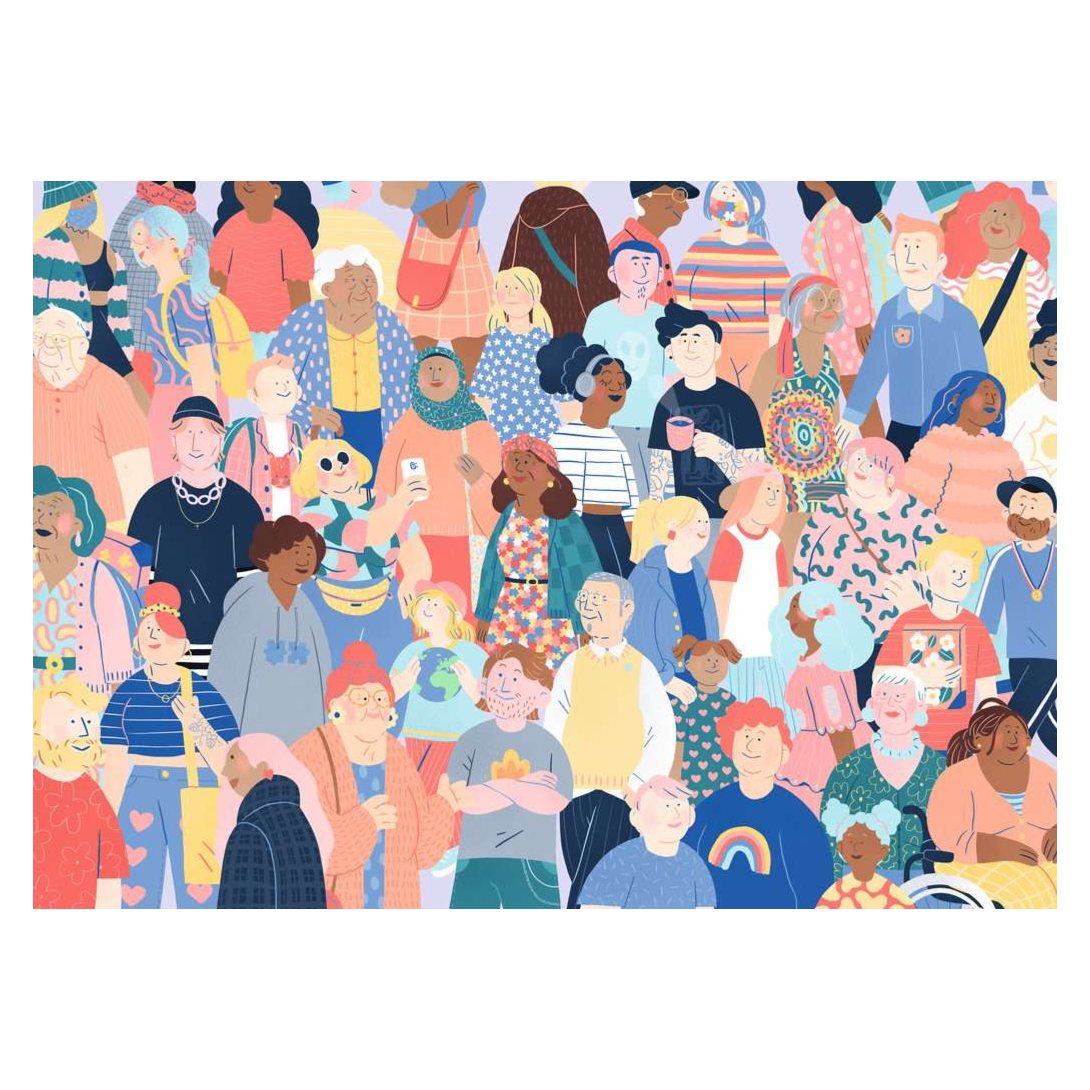 Puzzle People 1000 piece jigsaw puzzle by Ravensburger, alternate view