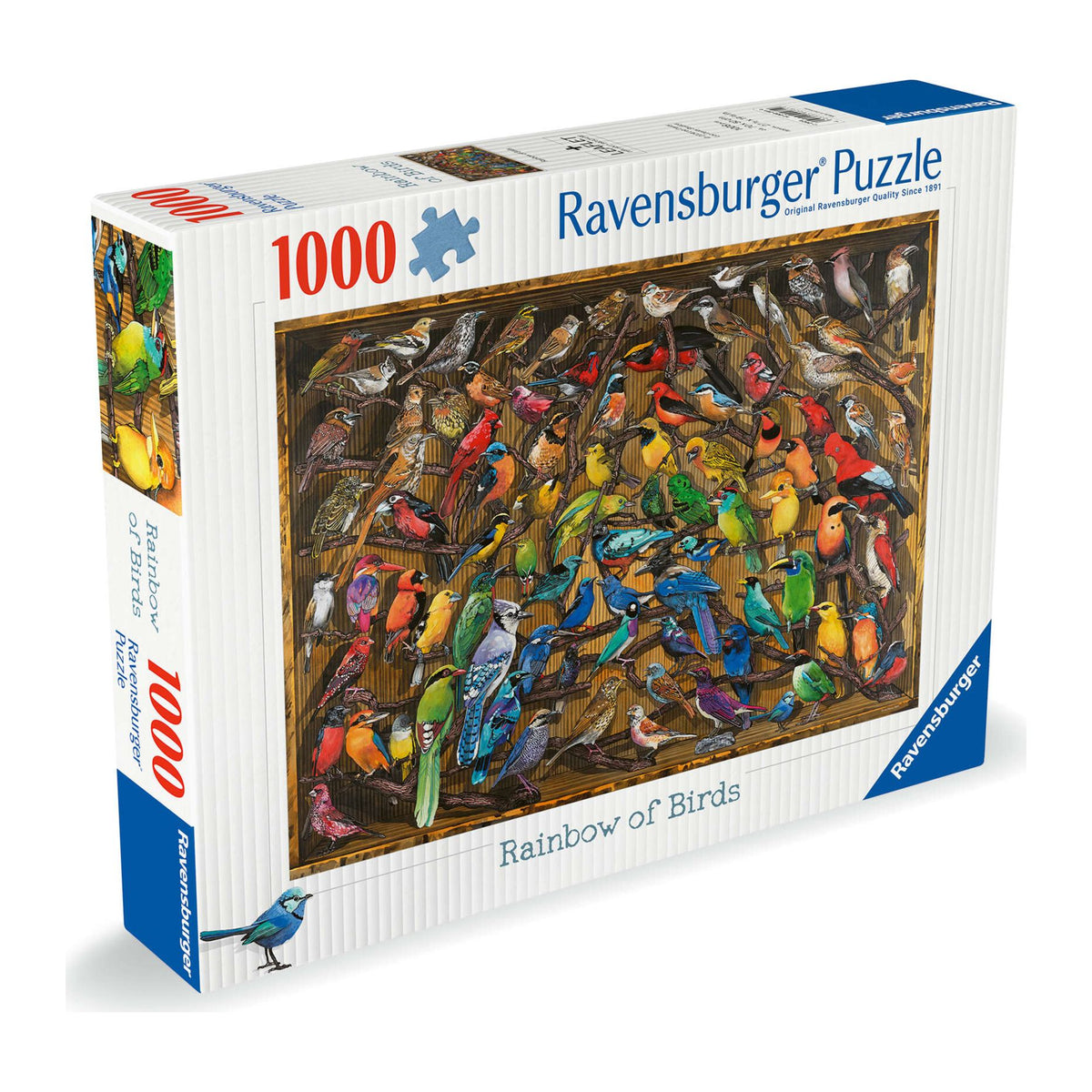 Rainbow of Birds 1000 piece jigsaw puzzle by Ravensburger, alternate view
